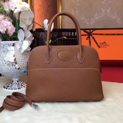 Чанта Hermes Bolide Original Leather Tote B1007 Coffee