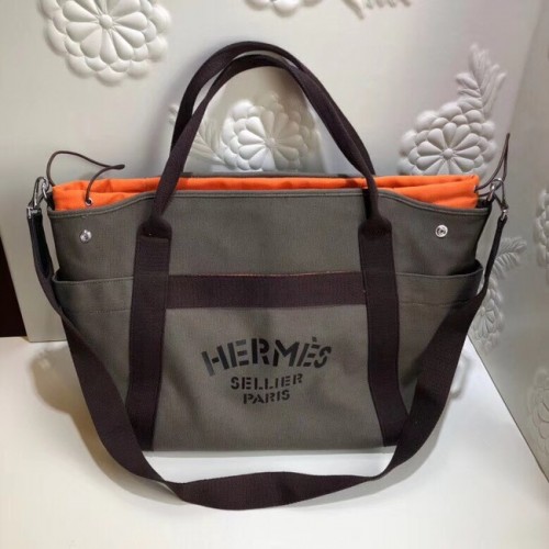 Пазарска чанта Hermes Canvas H0734 каки