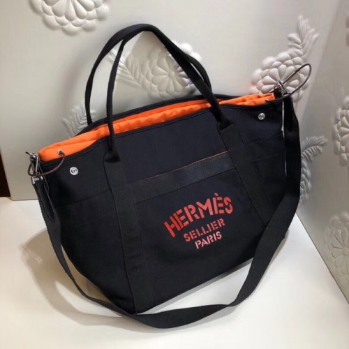 Пазарска чанта Hermes Canvas H0734 черна