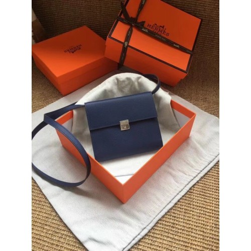Hermes Clutch Epsom телешка кожа H0589 тъмно синьо