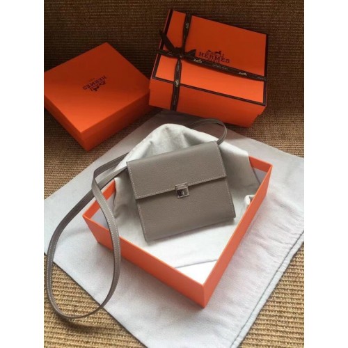 Чанта Hermes Clutch от телешка кожа Epsom H0589 сива