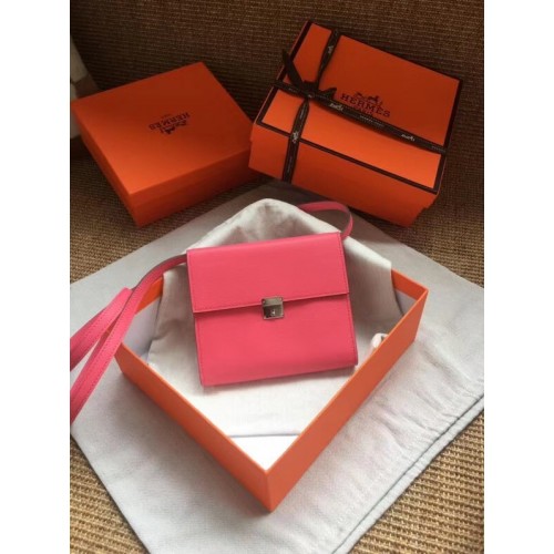 Чанта Hermes Clutch от телешка кожа Epsom H0589 роза