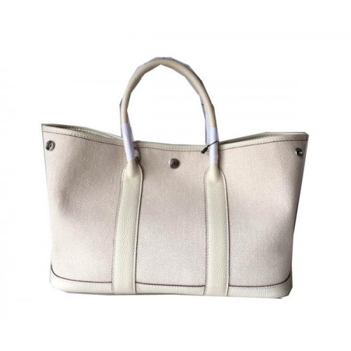 Hermes Garden Party чанта 30CM Canvas Leather H11S OffWhite