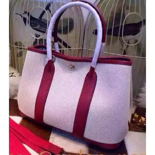 Чанта Hermes Garden Party 36 см, платнена, HGP1927, бордо