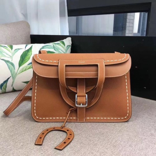Hermes Halzan Togo Original Leather H3908 Кафяв