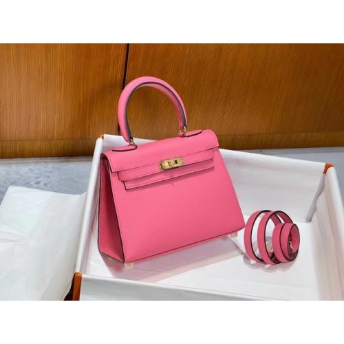 Чанта за рамо Hermes Kelly 20 см Epsom KL2750 слива и злато