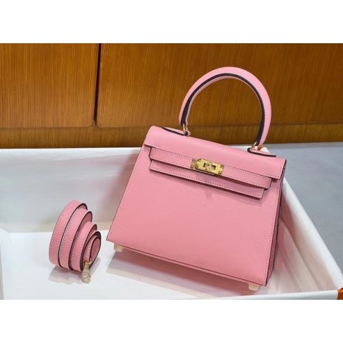 Чанта за рамо Hermes Kelly 20 см Epsom KL2750 розово и златно