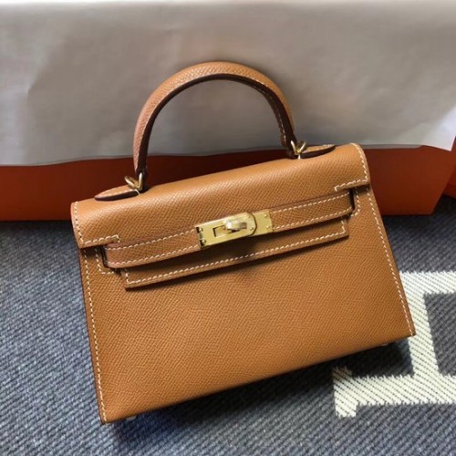 Hermes Kelly 20 см чанта Tote Original Epsom Leather KL20 Camel
