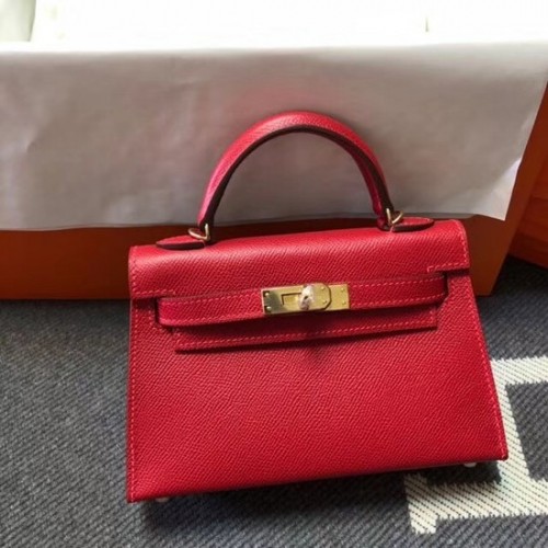 Hermes Kelly 20 см чанта Tote Original Epsom Leather KL20 червена