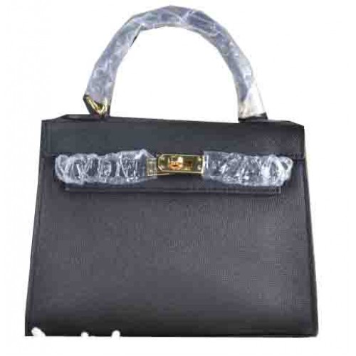 Hermes Kelly 22 см чанта от телешка кожа, черна