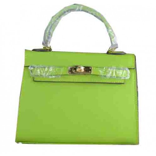 Hermes Kelly 22 см чанта от телешка кожа, зелена