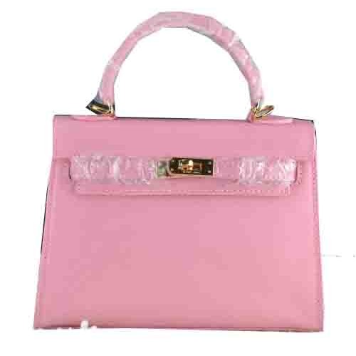Hermes Kelly 22 см чанта от телешка кожа, розова