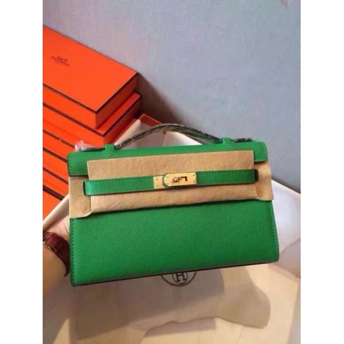 Hermes Kelly 22 см чанта от оригиналната кожа KL22 зелена
