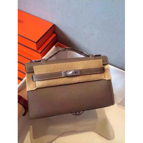 Hermes Kelly 22 см чанта от оригиналната кожа KL22 сива