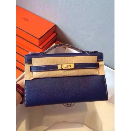 Hermes Kelly 22 см чанта от оригинална кожа KL22 кралски цвят