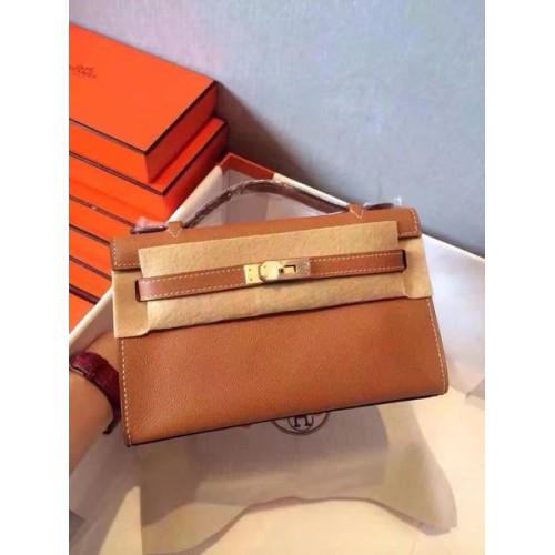 Hermes Kelly 22 см чанта от оригиналната кожа KL22 пшеница
