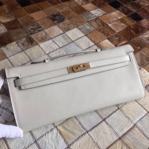 Hermes Kelly 31 см съединител оригинална английска кожа KL31 бяла