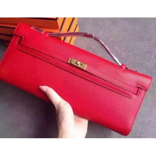 Hermes Kelly 31 см съединител Epsom кожа KL31 червено