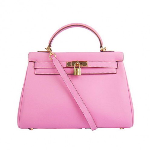 Hermes Kelly 32 см чанти Togo кожа 6108 розово златисто
