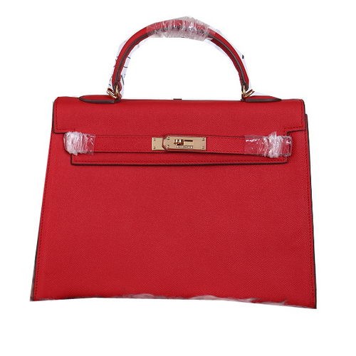 Hermes Kelly 32 см чанти през рамо от зърнеста кожа бордо