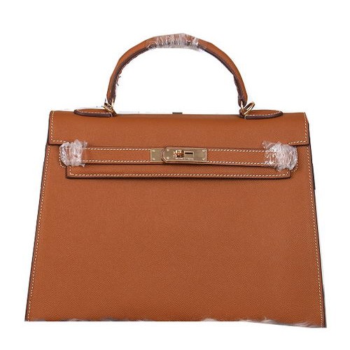 Hermes Kelly 32 см чанта през рамо от зърнеста кожа, пшеница