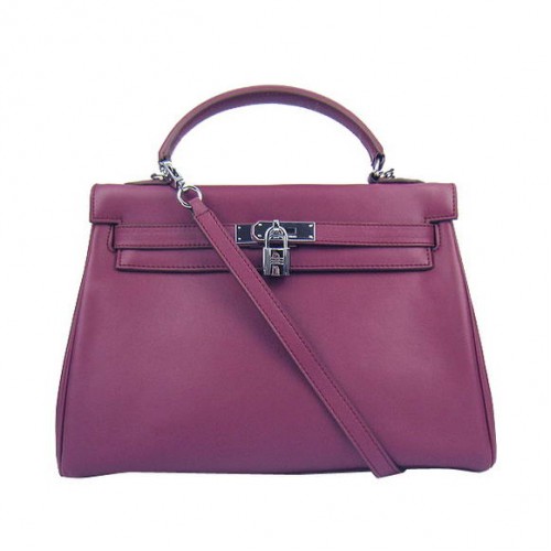Hermes Kelly 32 см Togo кожени чанти 6018 бордо сребро