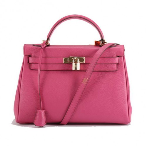 Hermes Kelly 32 см Togo кожени чанти 6018 розово златисто