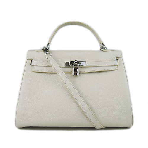 Hermes Kelly 32 см Того кожени чанти 6018 бяло сребро