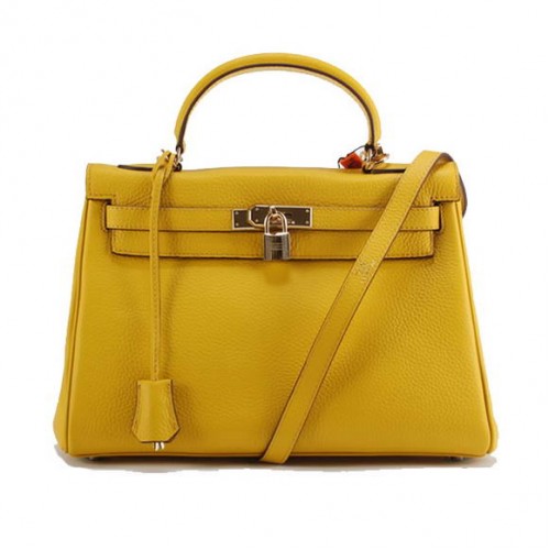 Hermes Kelly 32 см Togo кожени чанти 6018 жълто-златни