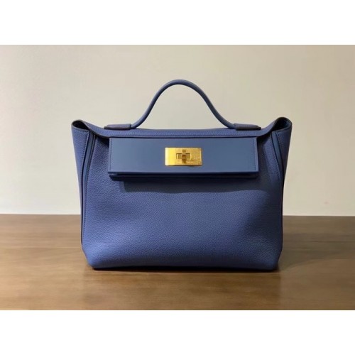 Hermes Kelly Original Togo кожена чанта H2424 електрооптично синя