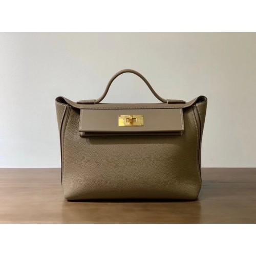Hermes Kelly Original Togo кожена чанта H2424 сива