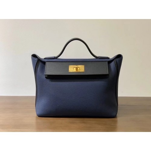 Hermes Kelly Original Togo кожена чанта H2424 кралско синьо