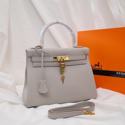 Hermes Kelly чанта за рамо оригинална TOGO кожа KY3255 перлено сива