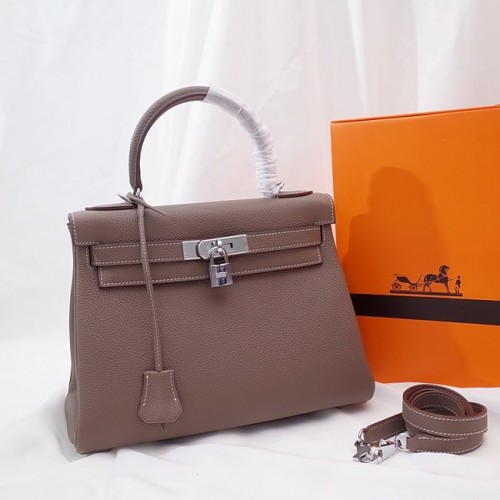 Hermes Kelly чанта за рамо оригинална TOGO кожа KY3255 сива