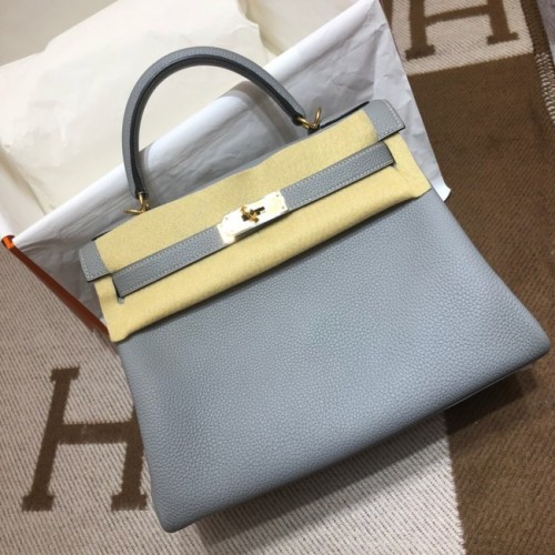 Hermes Kelly чанта за рамо оригинална TOGO кожа KY3255 светло синьо