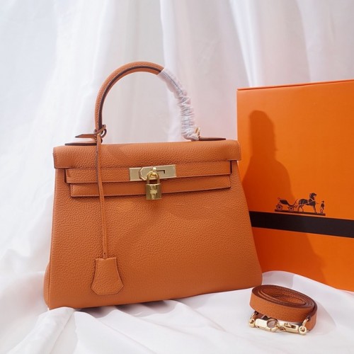 Hermes Kelly Чанта за рамо Оригинална TOGO Кожа KY3255 оранжева