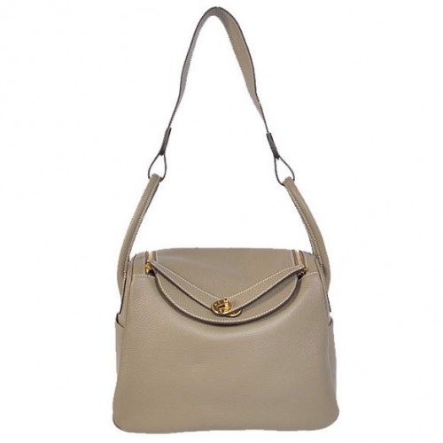 Hermes Lindy 30 см Havanne чанти 1057 сив кожен златен хардуер
