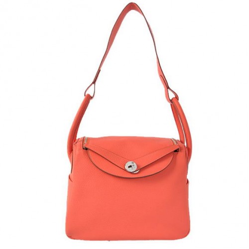 Hermes Lindy 30CM Havanne чанти 1057 светлочервена кожа сребърен хардуер
