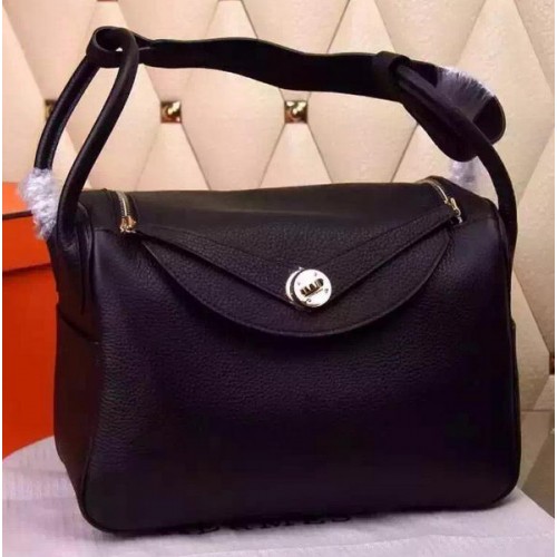 Hermes Lindy 30CM кожена чанта през рамо H0881 черна