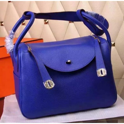 Hermes Lindy 30CM кожена чанта през рамо H0881 синя
