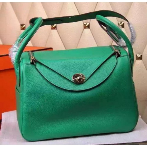 Hermes Lindy 30CM кожена чанта през рамо H0881 зелена