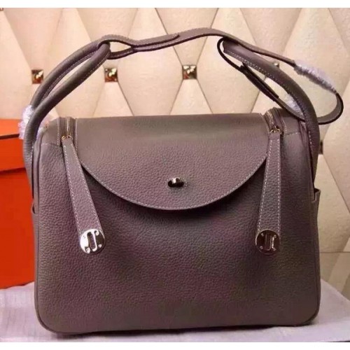 Hermes Lindy 30CM кожена чанта през рамо H0881 сива