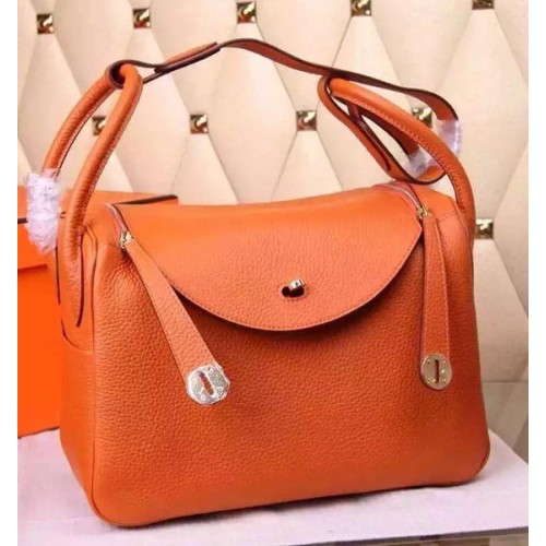 Hermes Lindy 30CM кожена чанта за през рамо H0881 оранжева