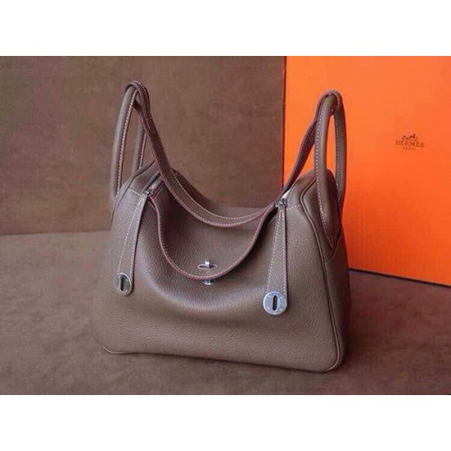 Hermes Lindy 30CM Оригинална кожена чанта през рамо HLD30 тъмносива