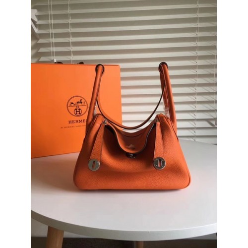 Hermes Lindy Original Togo кожена чанта 5086 оранжева