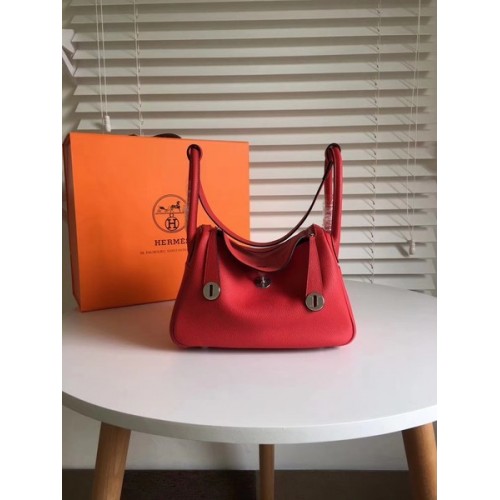 Hermes Lindy оригинална Togo кожена чанта 5086 червена