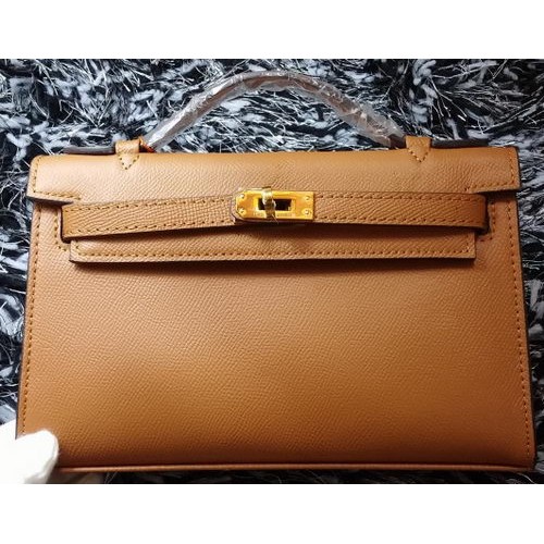 Hermes MINI Kelly 22 см чанта от телешка кожа K011 пшеница
