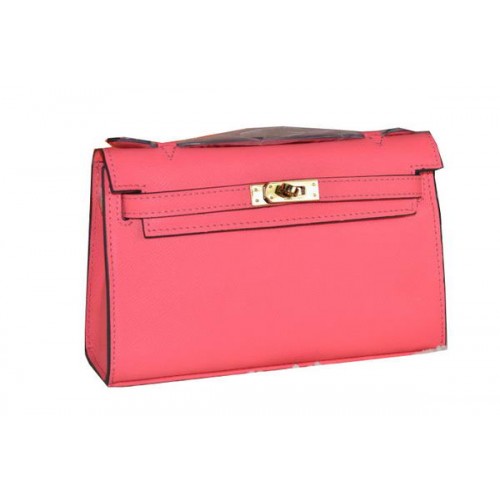 Hermes MINI Kelly 22 см чанта от телешка кожа, светлочервена