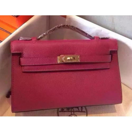 Hermes MINI Kelly 22 см чанта от телешка кожа K22 праскова