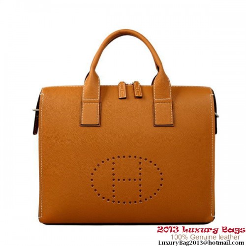 Мъжка чанта Hermes от телешка кожа H1289A Camel